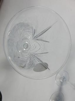 Set of 4 Cristal DeFlandre 24% Lead Crystal Salzburg Cut Pattern Fluted Champagne Glasses 8"