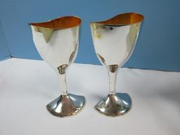 Pair Lenox wedding Promises Silver Plated Holloware 7 3/4" Interlocking Heart Goblets in Box