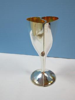 Pair Lenox wedding Promises Silver Plated Holloware 7 3/4" Interlocking Heart Goblets in Box