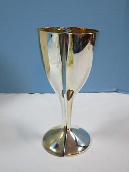 Pair Lenox wedding Promises Silver Plated Holloware 7 3/4" Interlocking Heart Goblets in Box