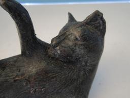 Cast Iron Playful Kitty Cat Figure 3 1/4" x 5 1/2"