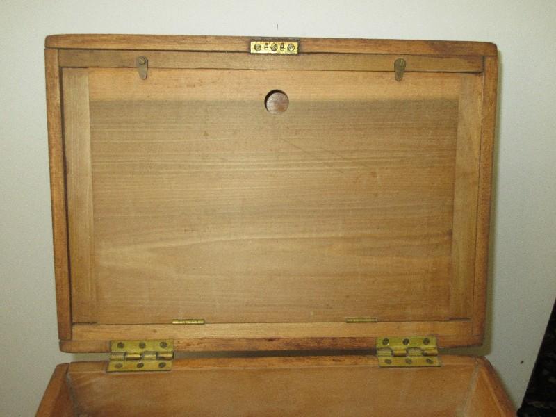 2pc Early Mahogany Dovetail Diminutive Sugar Chest w/Hinged Storage Lid on Stand