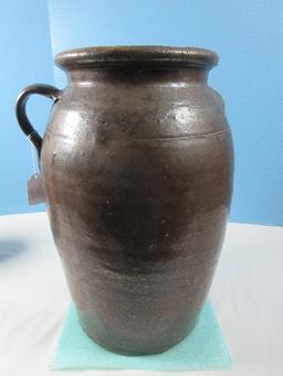 Vintage Southern Pottery 3 Gallon Churn Crock w/Lug & Loop Applied Handles-15"H, Top 7 3/4"