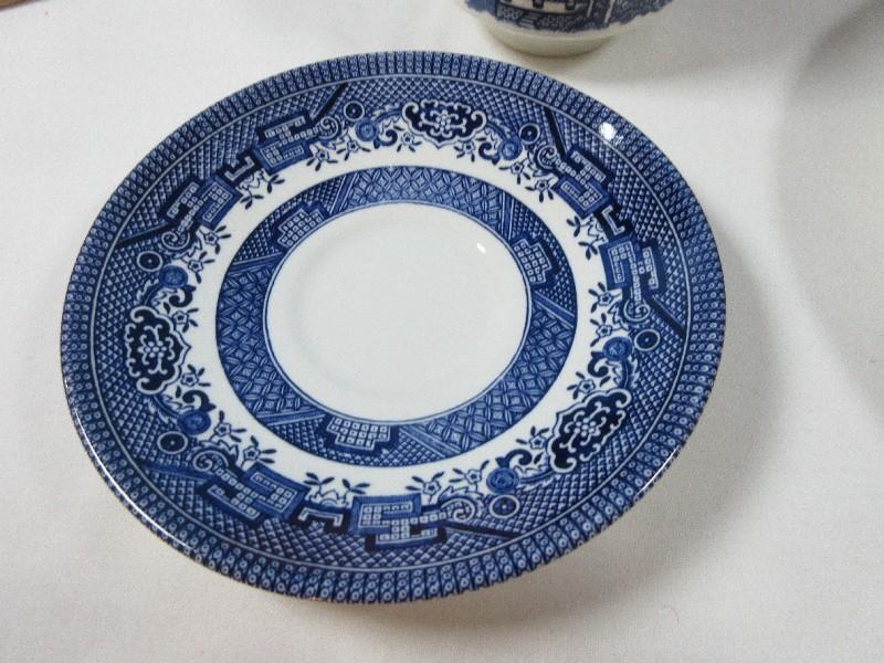 Dinnerware 12pcs Churchill China Classic Blue Willow Pattern 3pc Sets For 4 Place Setting-