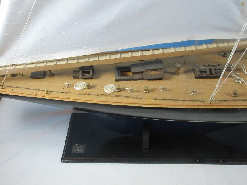 Detailed Impressive Wooden Model Sailboat Schooner Yacht/Ship on Stand- Approx 61"H x 45"