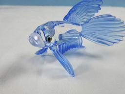 Magnificent Swarovski Crystal South Sea Collection Siamese Bluefin Fighting Fish 3 1/4"