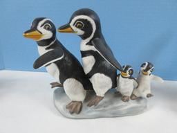 Set of 3 Franklin Mint Collectors Porcelain Whimsical Comical Penguin Figurines by Michelle