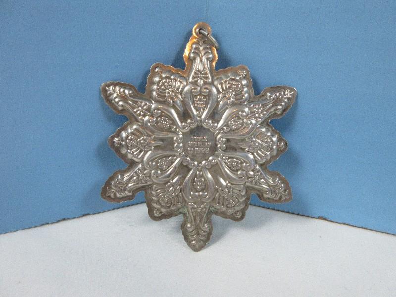 1993 Annual Towle Sterling Silver Old Master Snowflake Ornament-Wgt. 17.77G+/-, Ret. $60.00