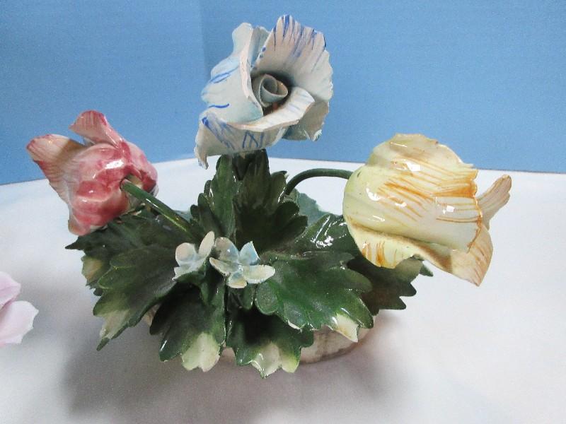 Lot Hand Crafted Bone Chine Porcelain Planter/Bowl Flower Arrangements Royal Doulton,Crown