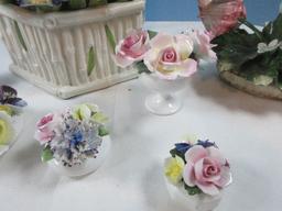 Lot Hand Crafted Bone Chine Porcelain Planter/Bowl Flower Arrangements Royal Doulton,Crown