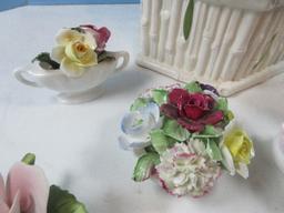 Lot Hand Crafted Bone Chine Porcelain Planter/Bowl Flower Arrangements Royal Doulton,Crown