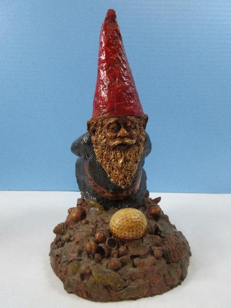 Collectors Tom Clark Gnomes Golf Collection 11" "Hugh Robert" Pecan Resin Figurine by Cairn