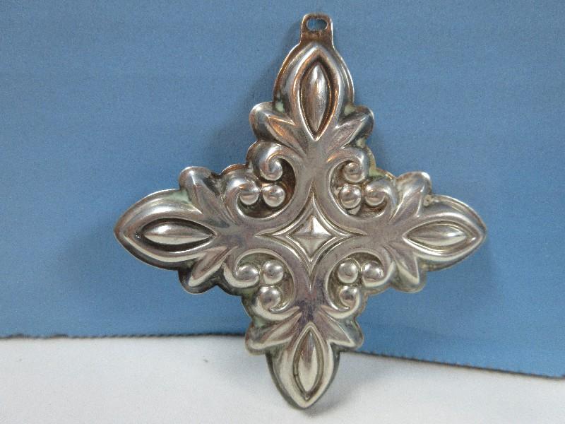 1987 Annual Reed & Barton Sterling Silver Christmas Cross Ornament-Wgt. 11.6G+/-, Ret. $94.95