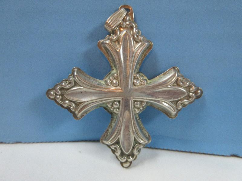 1991 Annual Reed & Barton Sterling Silver Christmas Cross Ornament-Wgt. 10.74G+/-, Ret. $77.55