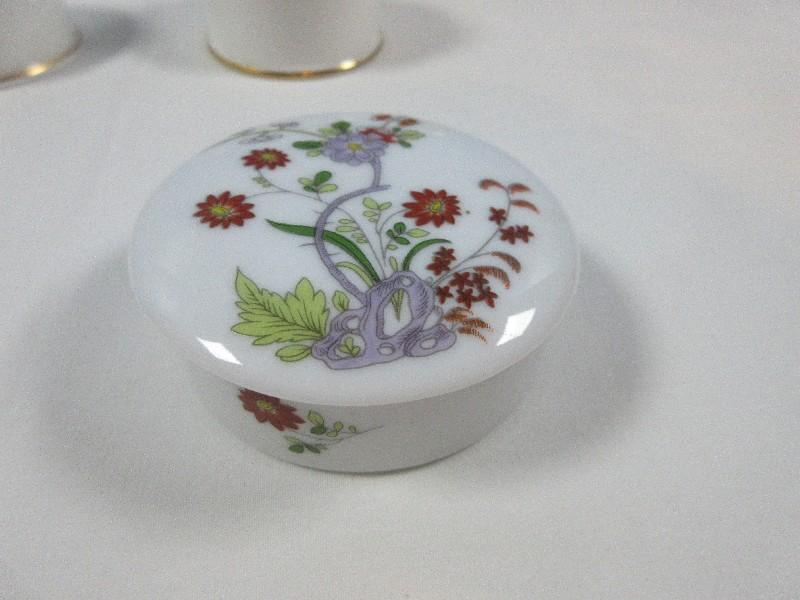 Lot Collection Porcelain Trinket Boxes Royal Danube Hand Painted, Colorful Takahshi Round