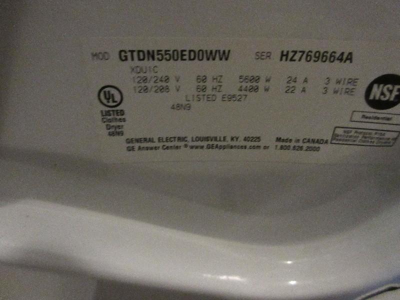 GE White Front Load Clothes Dryer HE Sensor Dry w/Multi Settings