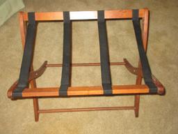 Wooden Folding Luggage Rack Suitcase Stand- 20 1/4"H x 26 1/2" x 18 1/2"