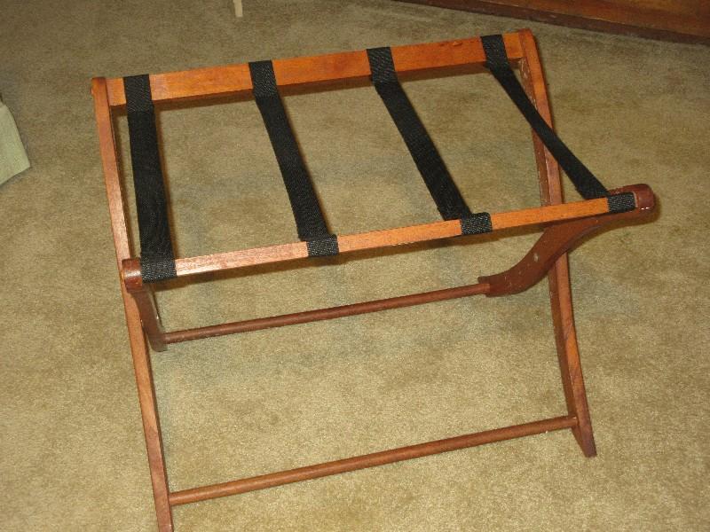 Wooden Folding Luggage Rack Suitcase Stand- 20 1/4"H x 26 1/2" x 18 1/2"