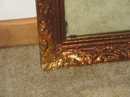 Striking Rococo Style Heavily Embellished Relief Design Wall Mount Mirror-48" x 34 1/2"