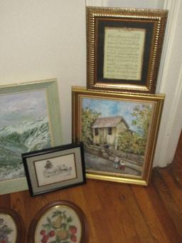 Artwork Lot Shack By The Side of Road 19"x15 1/4", Textured Mountain Valley Snow