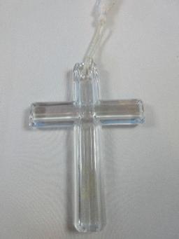 Waterford Crystal Marquis Collection Christmas 4" Cross Ornament w/Tassel