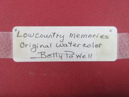 Titled "Low Country Memories" Original Water Color Artwork Signed Betty Powell SC Artist