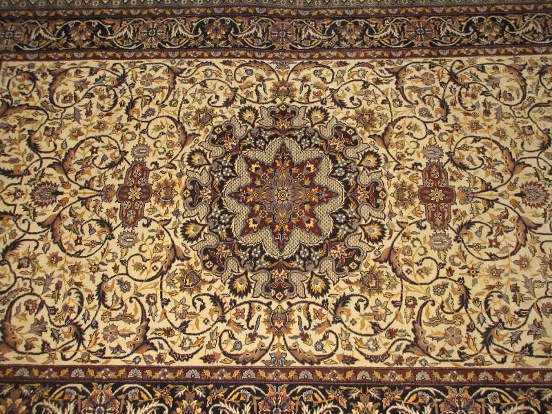 Traditional Persian Design Floral Area Rug Synthetic Pile w/Fringe- 87" x 55"