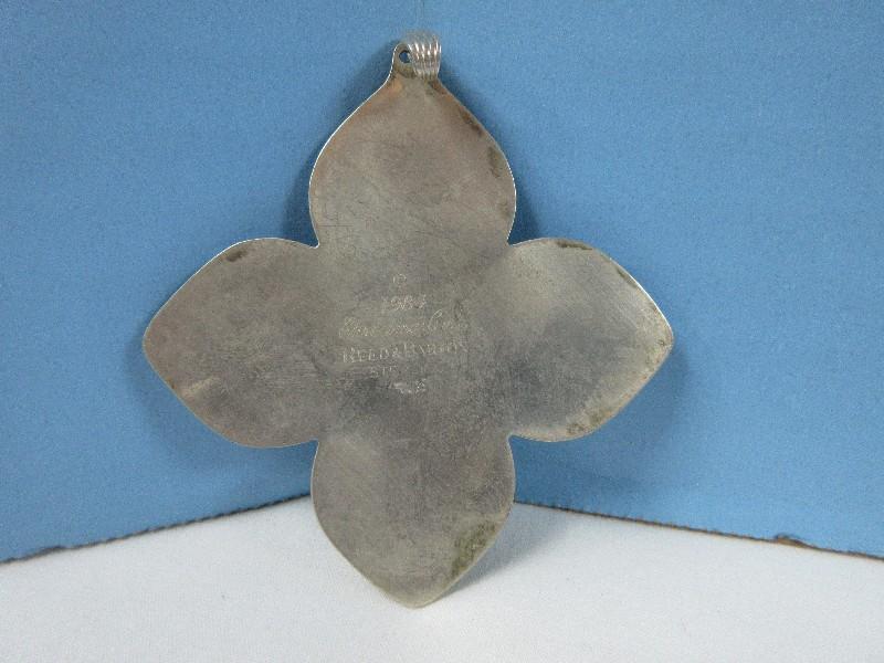 1984 Annual Reed & Barton Sterling Silver Christmas Cross Ornament- Wgt. 13.82G+/-, Ret. $99.95