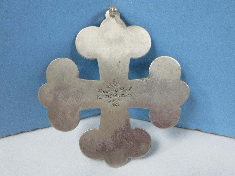 2015 Annual Reed & Barton Sterling Silver Christmas Cross Ornament 45th Edition-Wgt.