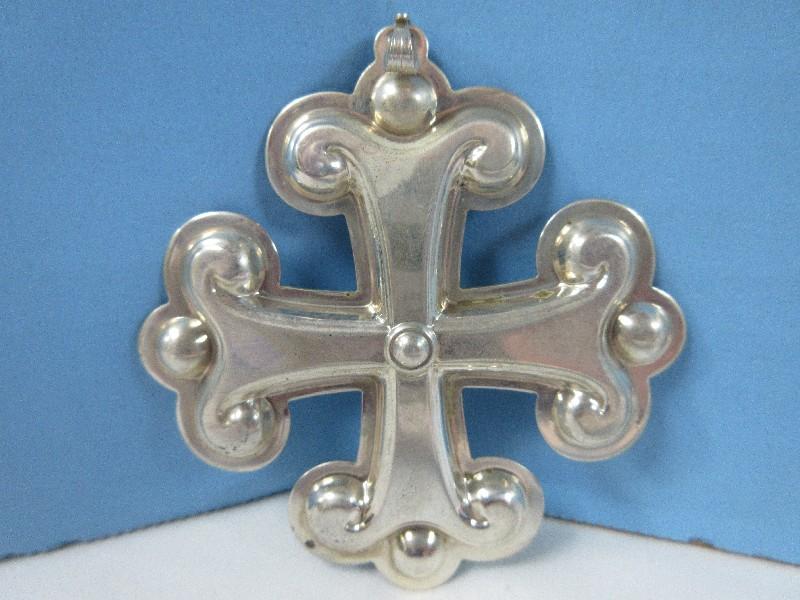 2015 Annual Reed & Barton Sterling Silver Christmas Cross Ornament 45th Edition-Wgt.