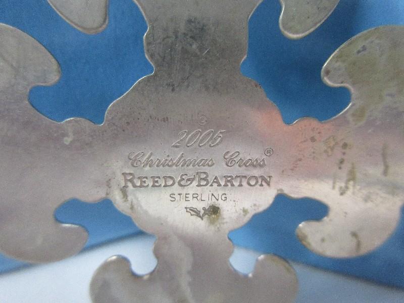 2005 Annual Reed & Barton Sterling Silver Christmas Cross Ornament-Wgt. 13.94, Ret. $120