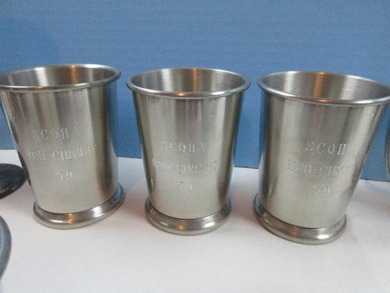 Lot Misc Silverplate/Pewter Goblets, Carolina Julep Cups by Salisbury Hand Crafted, Individual