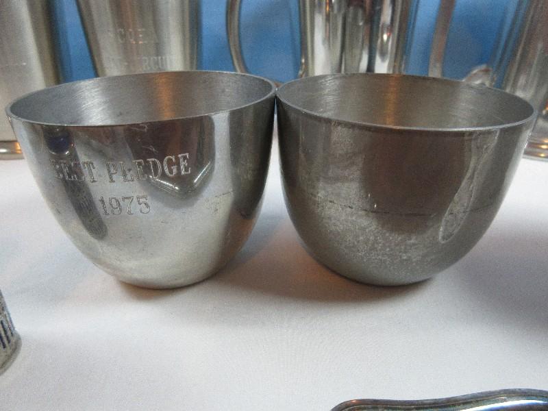 Lot Misc Silverplate/Pewter Goblets, Carolina Julep Cups by Salisbury Hand Crafted, Individual