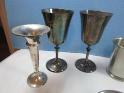 Lot Misc Silverplate/Pewter Goblets, Carolina Julep Cups by Salisbury Hand Crafted, Individual