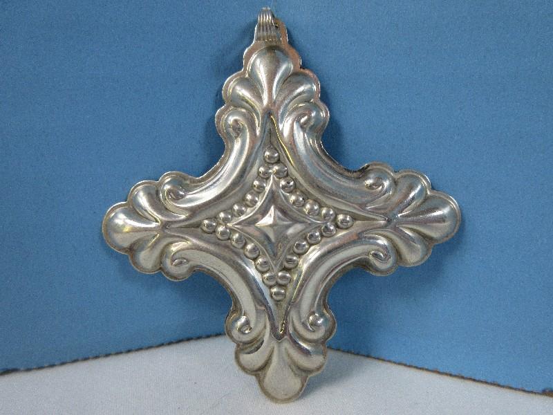 1990 Annual Reed & Barton Sterling Silver Christmas Cross Ornament-Wgt. 11.2G+/-, Ret. $99.95