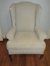 Furniture America Queen Anne Style Wingback Chair Mahogany Legs