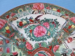 Japanese Porcelainware Hand Painted Famille Rose Medallion 10 1/4" Plate Gold Rim-