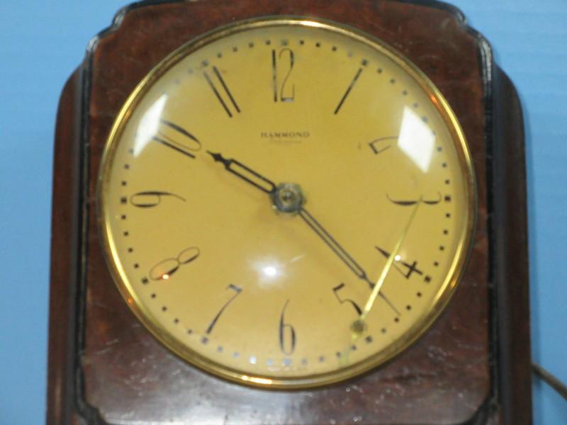 Hammond Bichronous Depression Era Electric Mantel/Desk Clock Lanshire Movement Veneer