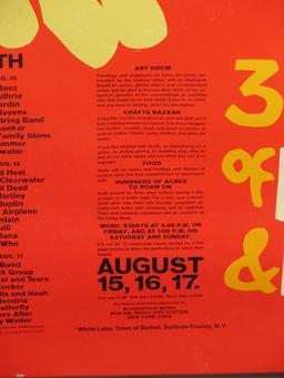 An Aquarian Exposition in White Lake, NY Woodstock Music & Art Fair 1969 Framed Poster