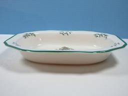 Spode China Christmas Tree Green Trim Large Vegetable Serving Dish- NIB