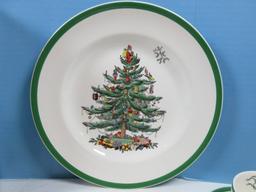 3pc Spode China Christmas Tree Green Trim Buffet Set Plate, Cup & Saucer in Box-Macy's $25.99