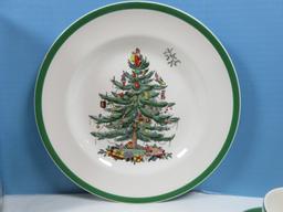 3pc Spode China Christmas Tree Green Trim Buffet Set Plate, Cup & Saucer in Box-Macy's $25.99