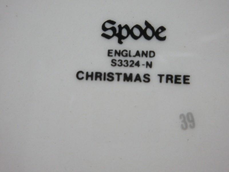 Spode China Christmas Tree Green Trim Square Cake Plate-NIB