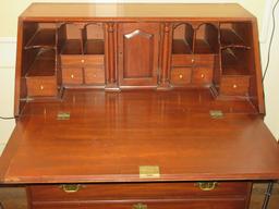 Refined Henkel-Harris Co Virginia Galleries Cherry Chippendale Style Bureau Drop front Secretary