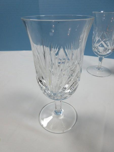 Set of 4 Gorham Crystal Cherrywood Pattern Cut Criss-Cross & Fan Design on Bowl Stemware