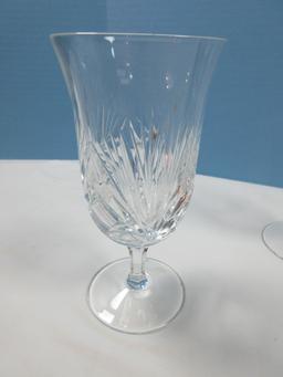 Set of 4 Gorham Crystal Cherrywood Pattern Cut Criss-Cross & Fan Design on Bowl Stemware