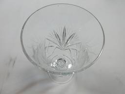 Set of 4 Gorham Crystal Cherrywood Pattern Cut Criss-Cross & Fan Design on Bowl Stemware