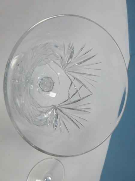 Set of 4 Gorham Crystal Cherrywood Pattern Cut Criss-Cross & Fan Design on Bowl Stemware