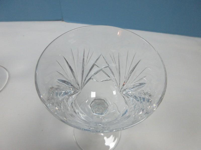 Set of 4 Gorham Crystal Cherrywood Pattern Cut Criss-Cross & Fan Design on Bowl Stemware