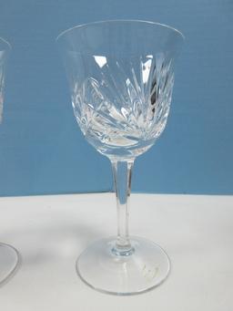 Set of 4 Gorham Crystal Cherrywood Pattern Cut Criss-Cross & Fan Design on Bowl Stemware